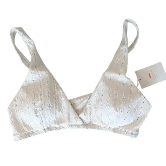 NWT Andie The Belmar Eyelet Bikini Top Bohemian Removable Cups M Coconut White - Picture 12 of 13